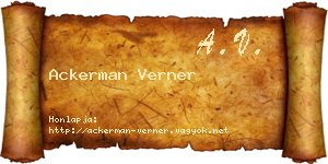 Ackerman Verner névjegykártya
